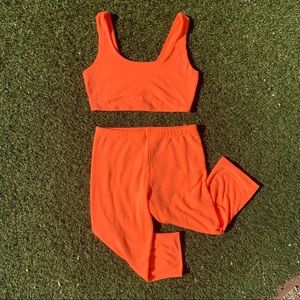 Dolls Kill Neon Orange Biker Set